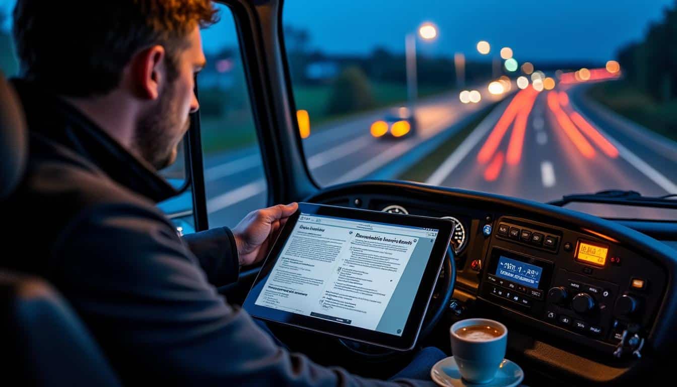 Illustration: Comprendre le cadre légal et les règles du travail de nuit dans le transport routier
