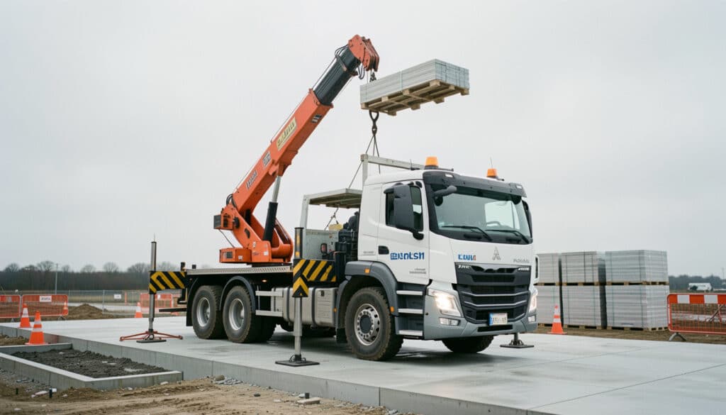 Camion-grue : capacité, portée et usages sur chantier