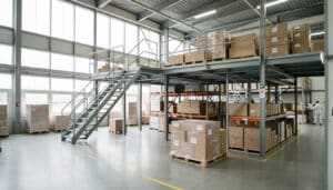 Mezzanine d’entrepôt pour optimiser l’espace utile